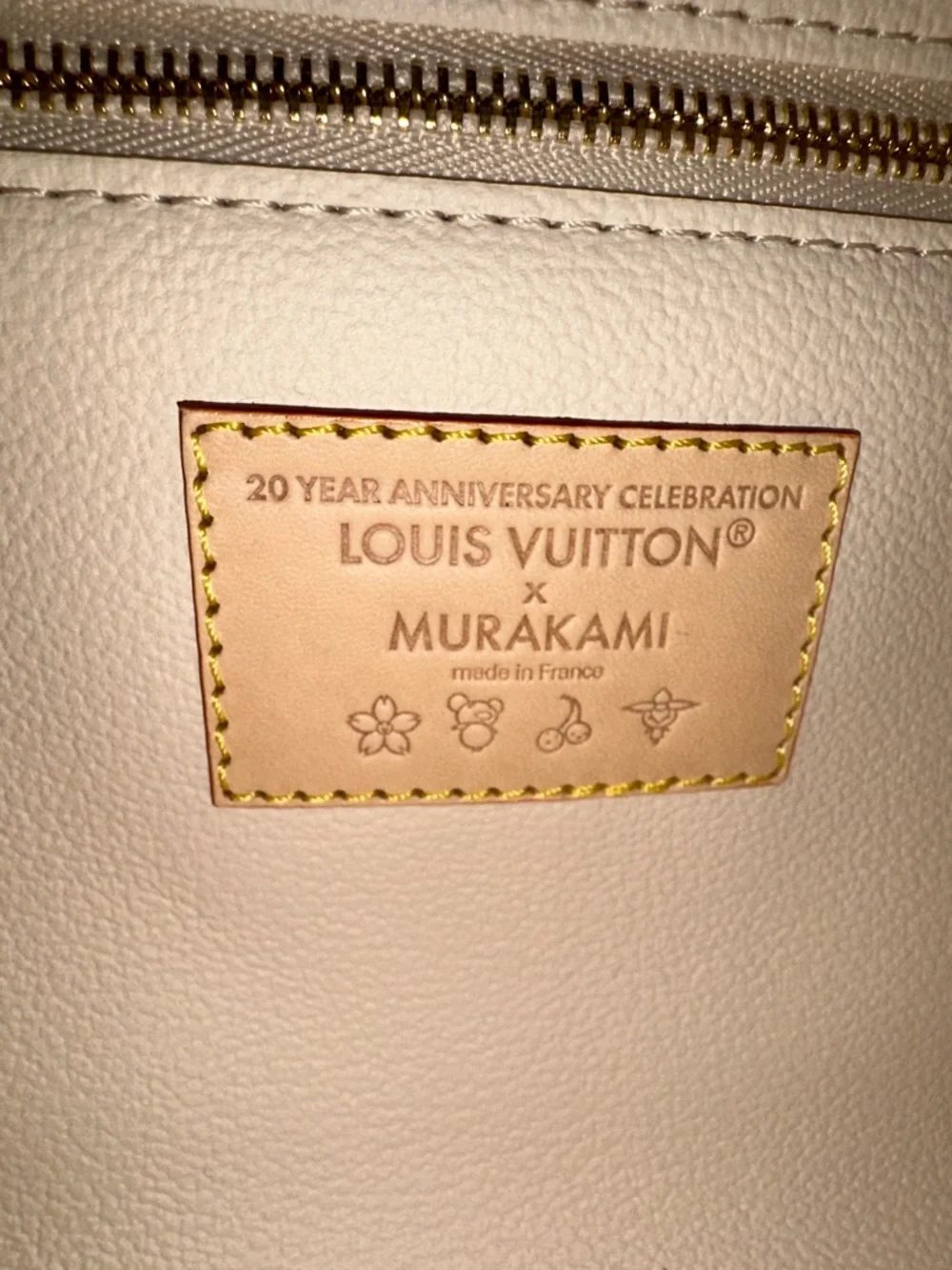 Louis Vuitton White Multicolor Monogram Cosmetic Pouch with Natural Leather Trim - Picture 10 of 10